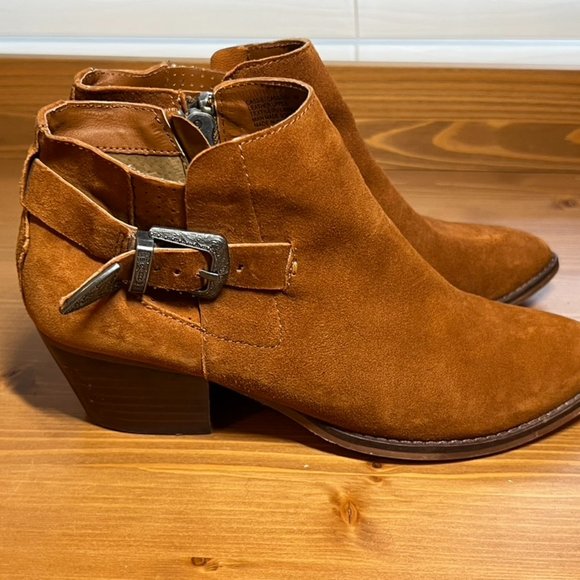 Steve Madden Cassie Ankle Boots Cognac Suede 8 - Picture 2 of 9